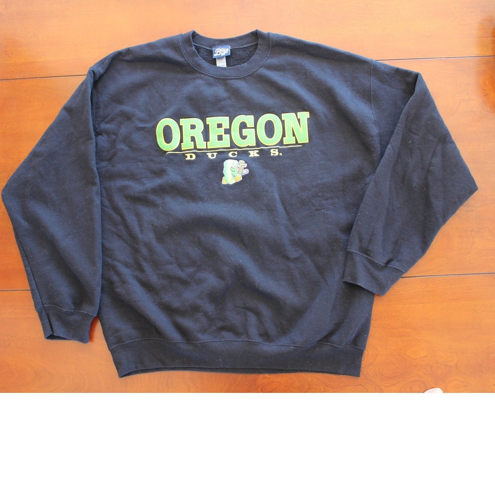 Blue 84 Oregon Ducks Sweatshirt Mens XL Black Fleece Pullover NCAA Collegiate
